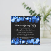 Elegant Winter Housewarming Party Blue Kaart (Staand voorkant)