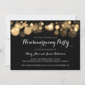 Elegant Winter Housewarming Party Gold Kaart (Voorkant)