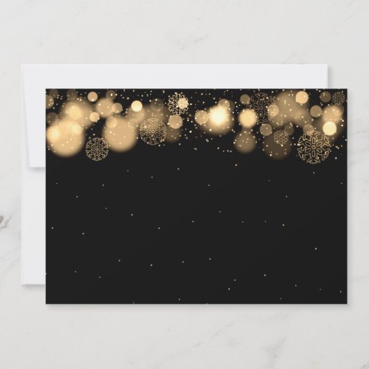 Elegant Winter Housewarming Party Gold Kaart (Achterkant)
