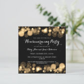 Elegant Winter Housewarming Party Gold Kaart (Staand voorkant)