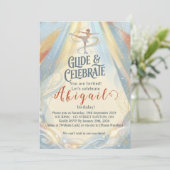 Elegant Winter Ice Skating Birthday Invitation  Kaart (Staand voorkant)