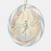 Elegant Winter Ice Skating Birthday  Keramisch Ornament (Links)