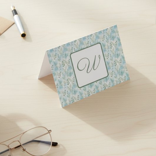 Elegant Winter Initialen  Bedankkaart