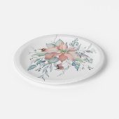 Elegant Winter Kerst Waterverf Boeket Papieren Bordje (Gekanteld)