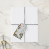 Elegant Winter Kerstfeest Robins Ephemera Cadeaulabel (Met Touw)