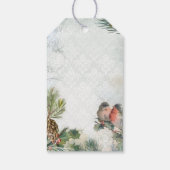 Elegant Winter Kerstfeest Robins Ephemera Cadeaulabel (Achterkant)