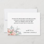 Elegant Winter Kerstfeestdag Waterverf Floral Bedankkaart (Achterkant)