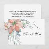 Elegant Winter Kerstfeestdag Waterverf Floral Bedankkaart (Voorkant / Achterkant)