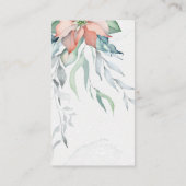 Elegant Winter Kerstfeestdag Waterverf Floral Informatiekaartje (Achterkant)