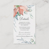 Elegant Winter Kerstfeestdag Waterverf Floral Informatiekaartje (Voorkant)