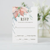 Elegant Winter Kerstfeestdag Waterverf Floral RSVP Kaartje (Staand voorkant)