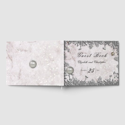 Elegant Winter Kerstmis Bruiloft Gastenboek (Volledig)