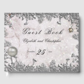 Elegant Winter Kerstmis Bruiloft Gastenboek (Voorkant)