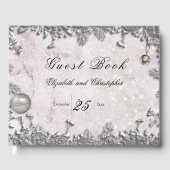 Elegant Winter Kerstmis Bruiloft Gastenboek (Voorkant)