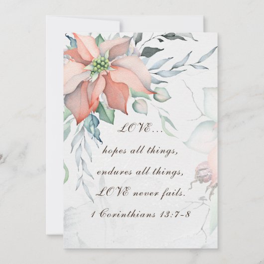 Elegant Winter Kerstmis Christelijke bruiloft Kaart (Achterkant)