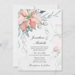 Elegant Winter Kerstmis Christelijke bruiloft Kaart