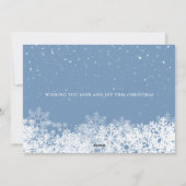 Elegant Winter Kerstmis Snowflakes 2 Foto Feestdagenkaart (Achterkant)