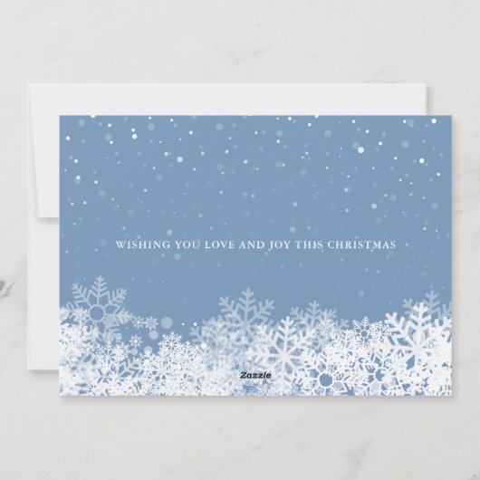 Elegant Winter Kerstmis Snowflakes 2 Foto Feestdagenkaart (Achterkant)