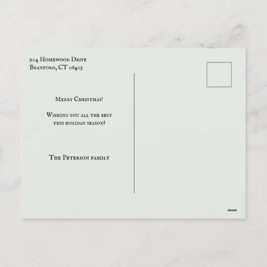 Elegant Winter Kerstroins Feestdagenkaart (Achterkant)