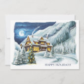 Elegant Winter Land Kerstmis Bedrijfsgroet Feestdagenkaart (Voorkant)