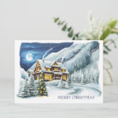 Elegant Winter Land Kerstmis Corporate Greep Feestdagenkaart (Staand voorkant)