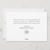 Elegant Winter Land Kerstmis Corporate Greep Feestdagenkaart (Achterkant)