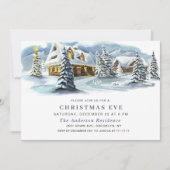 Elegant Winter Landscape Holiday CHRISTMAS EVE Kaart (Voorkant)