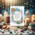 Elegant Winter Lijst Jesaja Verse Christelijk Folie Feestdagenkaart<br><div class="desc">Christelijke vakantiekaart met een elegant winterthema lijst van pinecones, dennentakken en linten. Goudfolie Schrift vers uit het boek Jesaja in de Koning Jakobus Heilige Bijbel: Jesaja 9:6 - "Voor ons is een kind geboren, voor ons is een zoon gegeven: en de regering zal op zijn schouder zijn: en zijn naam...</div>