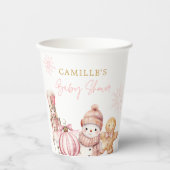 Elegant Winter Meisje Baby shower Papieren Bekers (Voorkant)