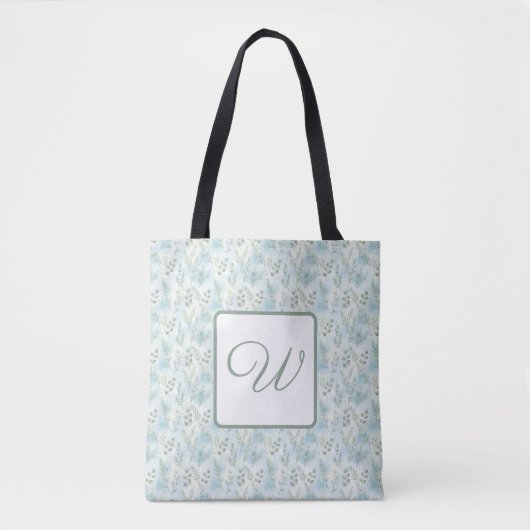Elegant Winter Monogram Tote Bag (Voorkant)