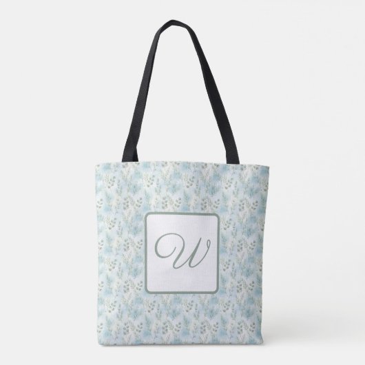 Elegant Winter Monogram Tote Bag (Achterkant)