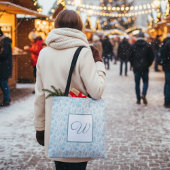 Elegant Winter Monogram Tote Bag