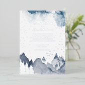Elegant Winter Mountain Forest Wedding Silver Foil Folie Uitnodiging (Staand Voorkant)