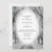 Elegant Winter Mountain Pines Wedding Invitation Kaart (Voorkant)