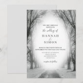 Elegant Winter Mountain Pines Wedding Invitation Kaart (Voorkant / Achterkant)
