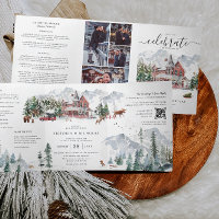 Elegant Winter Mountain Ski Chalet Wedding