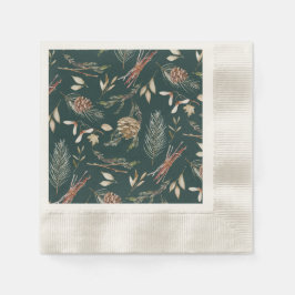 Elegant Winter Napkins with Pinecones Servet