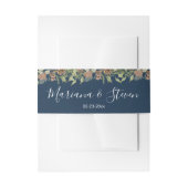 Elegant Winter Navy Blue Bruiloft Uitnodigingen Wikkel (Voorkant Voorbeeld)