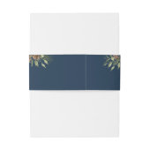 Elegant Winter Navy Blue Bruiloft Uitnodigingen Wikkel (Achterkant Voorbeeld)