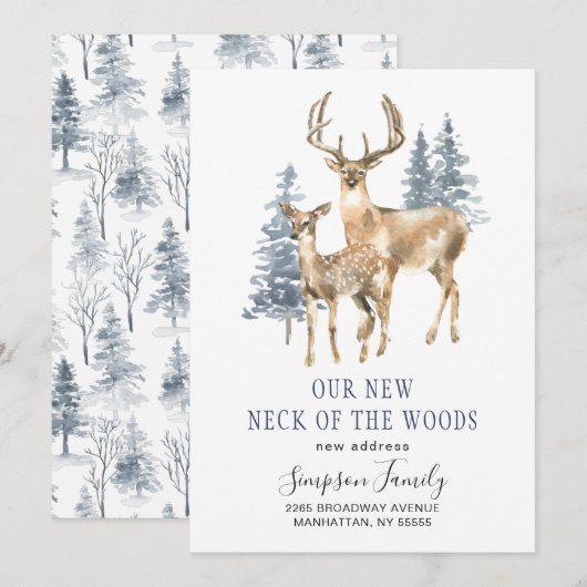 Elegant Winter Nieuwe nek van de Bossen die bewege Aankondiging (Voorkant / Achterkant)