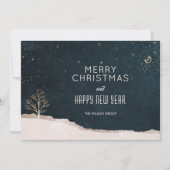 Elegant Winter Night Christmas Business Feestdagenkaart (Voorkant)