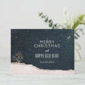 Elegant Winter Night Christmas Business Feestdagenkaart (Staand voorkant)
