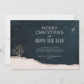 Elegant Winter Night Christmas Business Feestdagenkaart (Voorkant)