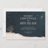 Elegant Winter Night Christmas Business Feestdagenkaart (Voorkant)