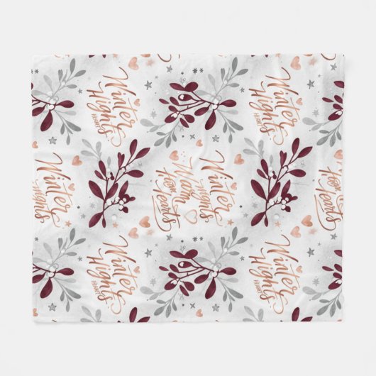 Elegant Winter Nights Warm Hearts Personalized  Fleece Deken (Voorkant (Horizontaal))