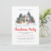 Elegant Winter Nostalgic Vintage Christmas Party Kaart (Staand voorkant)