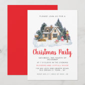 Elegant Winter Nostalgic Vintage Christmas Party Kaart (Voorkant / Achterkant)