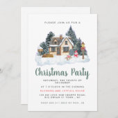 Elegant Winter Nostalgic Vintage Christmas Party Kaart (Voorkant / Achterkant)