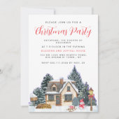 Elegant Winter Nostalgic Vintage Christmas Party Kaart (Voorkant)