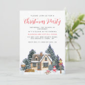 Elegant Winter Nostalgic Vintage Christmas Party Kaart (Staand voorkant)